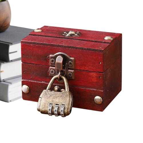 de madera con tapa, almacenamiento decorativo antiguo, decorativa de almacenamiento clásico, para oficina, tocador, mesita de noche, entrada