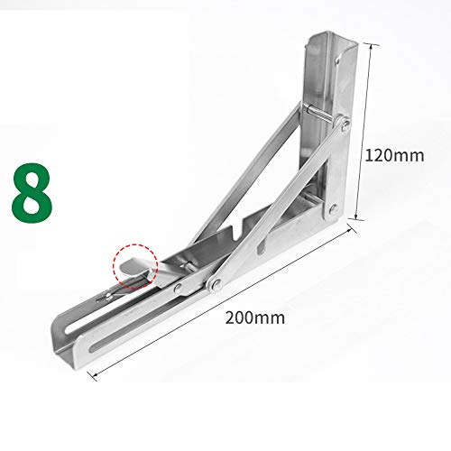 Klappbare Regalhalterung,Klappkonsole Schwerlastträger Wandhalter aus poliertem Edelstahl für Tische,Bänke und Regale,(2 PC)