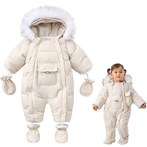 Xifamniy Baby Boys And Grils Winter Snowsuit Outwear Hooded Footie Snow Suits Toddler 3-24M #TOP15