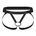 ACSUSS Men's Stretch Nylon Underwear Metal O-Ring Jockstrap Lingerie T-Back Thongs
