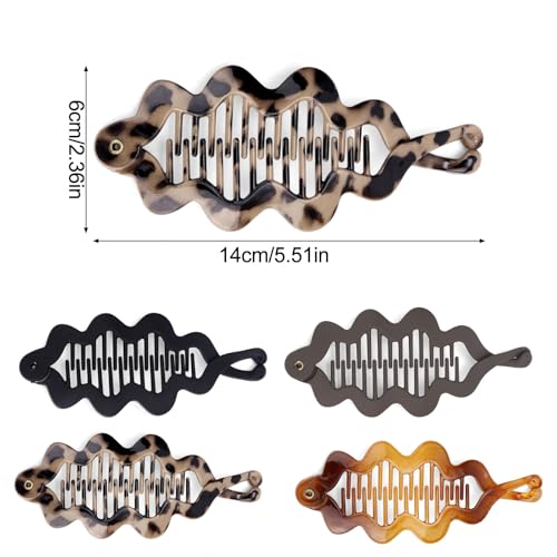 4 piezas Pinzas Banana para cabello mujer multicolor miniatura 2