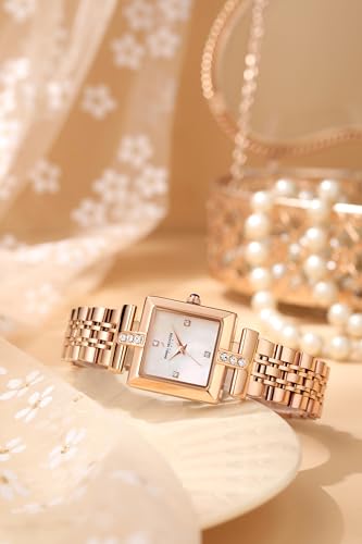 Image of Daniel Hechter Paris Cambon Collection Luxury Watch for Women with Square Dial, Crystal Accents and Stainless Steel Strap