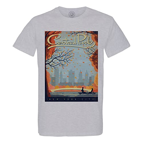 Fabulous T-Shirt Homme Col Rond Coton Bio Central Park New York Affiche Poster Vintage Tourisme Art Deco