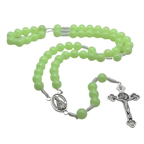 Terço Luminoso Fluorescente Nossa Senhora Aparecida Verde 10 mm