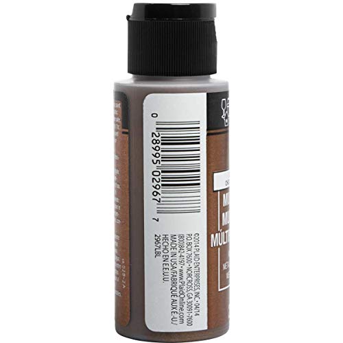 Image of FolkArt multisurface metallic paint, 2 oz, Chocolate Brown (Pack of 2)