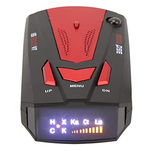 Car Radar Detector, 360 Degree Protection Speed Alarm, 16 Band Electronic Dog Detector, Speedometer Speed Tester (Red)