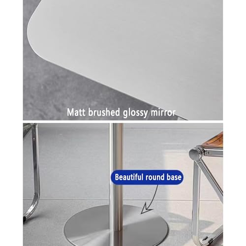 Mesa de bar elegante con base de metal premium y acabado inoxidable 7