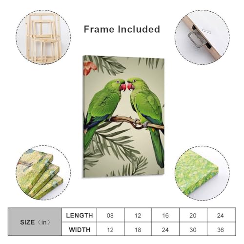 Impression sur toile moderne pour décoration murale maison perroquets olive - 2