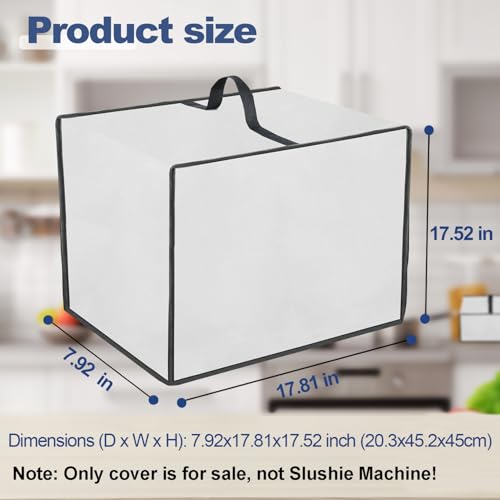 Image of Cover for Inoviva Frozen Drink & Slushie Machine, Slushie Machine Cover for INOVIVA Slushy Machine for Home S1.0 68 oz, Waterproof Heavy-duty Thickened Cover Case with Handle (Silver)