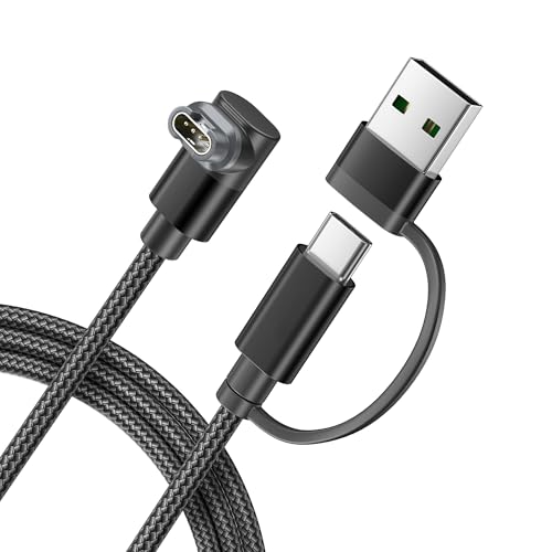 Image of Itramax 2-in-1 Charger Cable for Garmin Watch 4FT 1Pack,Charging Power Cord for Garmin Fenix 8 E 7 7X 7S 6 5 5X 5S Solar,Forerunner 965 945 935 255 165 Music,Venu X1 4 3 3S 2S 2 SQ,Epix Pro Gen 2