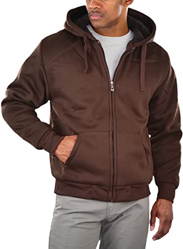 Image of ToBeInStyle Men's Polar Fleece Long Sleeve Zip Up Kangaroo Pocket Cold Weather Hoodie Jacket