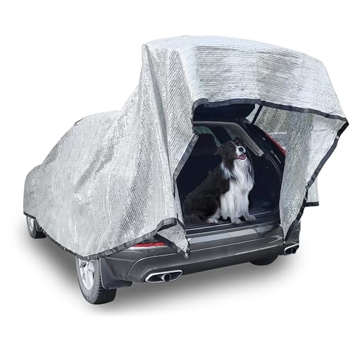Hook Schattennetz Auto Hund 4x6m UV Schutz Alunetz mit Ösen Luftdurchlässige Aludecke für Auto Hundebox Camping Garten & Wohnmobil.