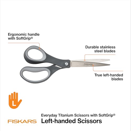 Fiskars 8" Left-Handed Titanium All Purpose Scissors for Office - image 2