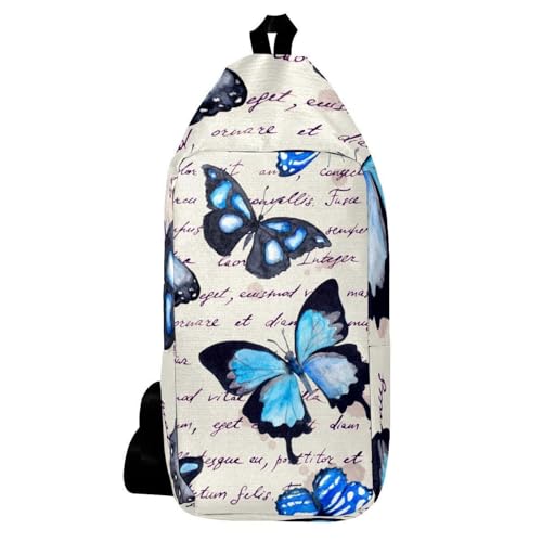 Sac à dos à bandoulière papillon bleu pour éviter le mal de dos en voyage