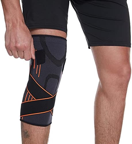 Suplid Knee Brace for Arthritis ACL and Meniscus Tear Knee Sleeves with Adjustable Strap for Sports Running Compression Knee Support for Men Women (M)