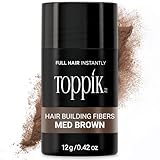 Toppik Hair Building Fibers, Medium Brown, 12g Fill In Fine or Thinning Hair, Instantly Thicker, Fuller Looking, 9 Shades for Men & Women, Keratin Protein Formula