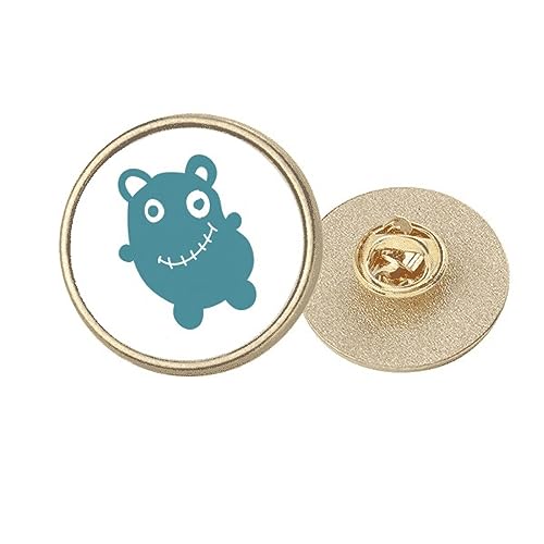 Broche Alien Créature Ours Art Déco en métal doré, un bijou de mode raffiné et élégant