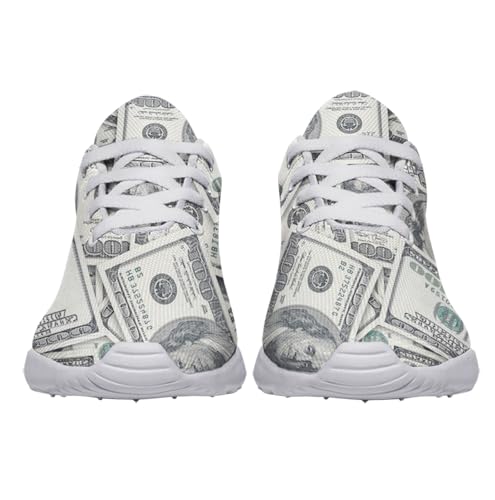 Sonzj-II Men Women Fashion 100 Dollar Bill Pattern Running Tennis Shoes Unisex Money Sign Sneakers3