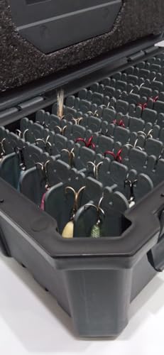 Caixa Estojo Para Organizar Iscas Artificiais Capacidade 80 Iscas Maleta Pesca (Preto)