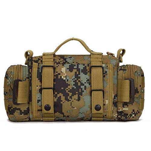 DETECH 3P Riñonera táctica mágica Molle Camping Senderismo Riñonera Bolsa de Mano de Nailon multifunción al Aire Libre, WD