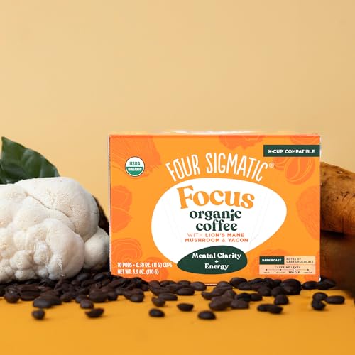 Four Sigmatic Mushroom Coffee K-Cups | Organic Dark Roast Coffee with Lion’s Mane Mushroom Powder & Yacon | Focus & Immune Support | Vegan & Keto | Sustainable Pods | 10 Count - Image 6