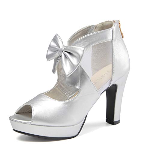 Image of GATUXUS Open Toe Women Platform High Heel Shoes Bows Strappy Sandals