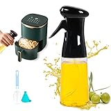 Pulverizador de aceite de oliva para cocinar, barbacoa, botella de espray de aceite con cepillo y chispa, botella de spray para cocina, asado, asado, pasta, ensalada (210 ml), color negro