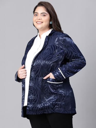 Image of oxolloxo Bright Open-Regular Collar Floral Print Plus Size Blazer Jacket