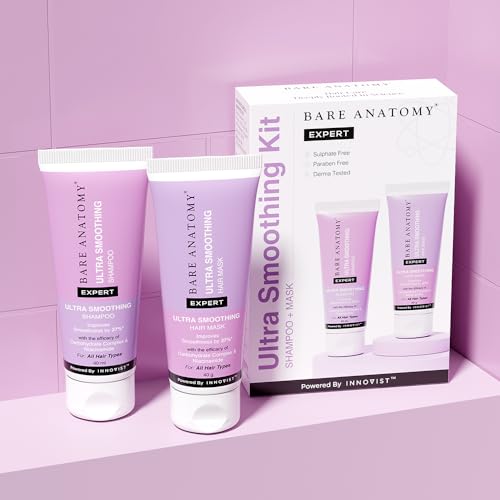 Bare Anatomy Ultra-Smoothing Shampoo & Hair Mask Travel Pack | Improves Hair Smoothness | Deep Conditioning & Frizz Control for All Hair Types | Suitable for Men & Women | 40ml each - Image 7