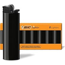 BIC Maxi Pocket Lighters, Safe and Reliable, Long-Lasting Pocket Lighters for Everyday Use, All-Black, 8-Pack