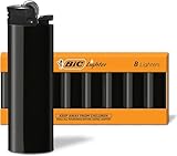 BIC Maxi Pocket Lighters, Reliable and Safe, Perfect for New Year Celebrations, All Black, 8-Pack