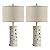 SAIWEYA 25.5" Modern Ceramic Table Lamp Set of 2 - Bedroom Nightstand Lamp for Living Room, White Bedside Lamp Farmhouse Night Stand Light Lamp for Study Room Office (Ceramic-2 Pack)