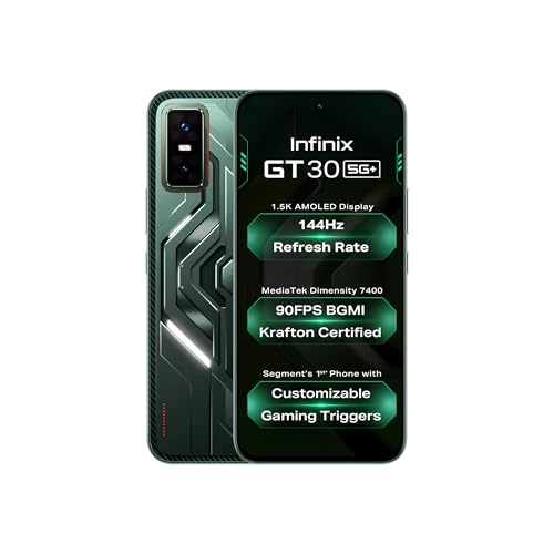 Infinix GT 30 5G+ (Pulse Green, 8GB RAM, 128GB Storage) | Cyber M...