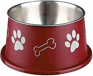 Trixie Plastic Coated Stainless Steel Long-Ear Bowl, 15 cm Diameter, 0.9 Litre (Assorted Colors)