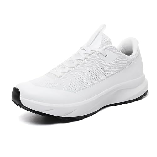 SFXLUCART Spring and Autumn Mountaineering Shoes Fashion Men's Hiking Shoe 2025 Comfortable Outdoor Sports Anti Slip Walking Shoes (White,7)