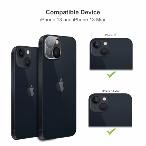 Image of SupCares Premium Camera Lens Protector Tempered Glass Compatible For iPhone 13 and iPhone 13 Mini With Installation Kit | Edge to Edge Coverage | Transparent | Pack of 2