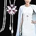 Produktbild Frauen Kristallblume Lange Halskette Party Schmuck for Kleid Dekoration Geschenk Pullover Kette, YLLLLY-6686 (Length : 84cm, Metal Color : Pink)