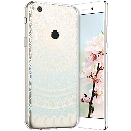 Robinsoni Case Compatible with Huawei P8 Lite 2017 Cover Transparent Huawei P8 Lite 2017 Case Silicone TPU Soft Case Clear Rubber Cover Ultra Soft Crystal Flexible Case Ultra Thin Buhhda Flower Cover