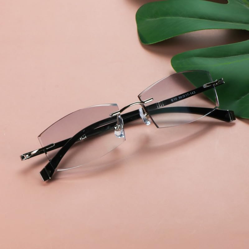 Miniatura 4 de LifeArt Gafas de lectura con bloqueo de luz azul, anti rayos azules, reducen la fatiga ocular, marco sin montura con diamante elegante para