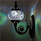 1-Light Wall Light Vintage Classical Handmade Wall Lamps with Mosaic Shade Turkish Moroccan Glass...