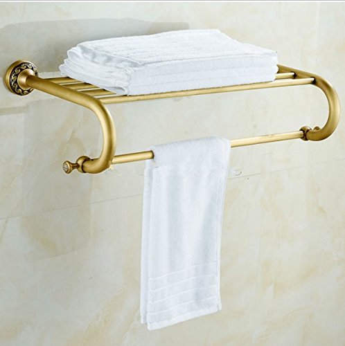 Accessoires de salle de bain en laiton bronze et vert clair Gowe - 3
