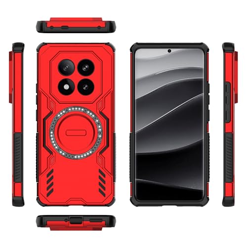 Coque Xiaomi Redmi Note 14 Pro Plus 5G robuste rouge solide sans fil