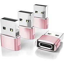 Elebase for Samsung Galaxy S25 Adapter,USB to USB C Adaptor 4Pack,Type C Female to A Male Cable Converter for Galaxy S24 S23 Plus Ultra FE,Z Fold Flip 7 6 5,A55 A54 A53 A52,Tab S10 S9 S8 A9 A8 A7 Lite