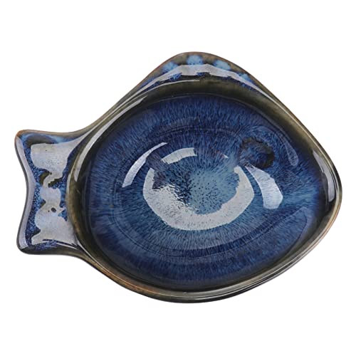Homoyoyo Plat De Service Céramique Forme Poisson Assiette Apéritifs Polyvalente Pour Sauces Et Condiments Design Original Facile à Nettoyer Usage Maison Et Restauration