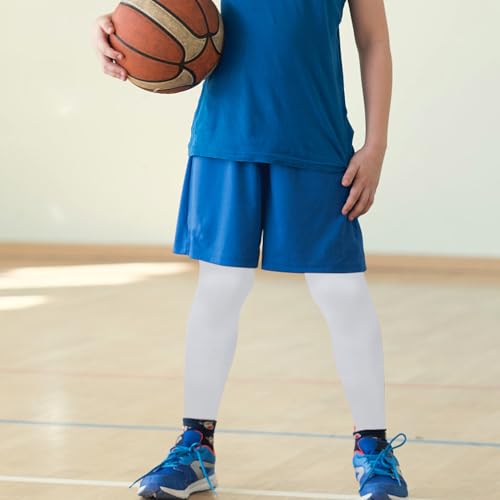 Yihurlm Pacote com 2 calças de compressão para meninos, calças leggings de compressão juvenil, calça