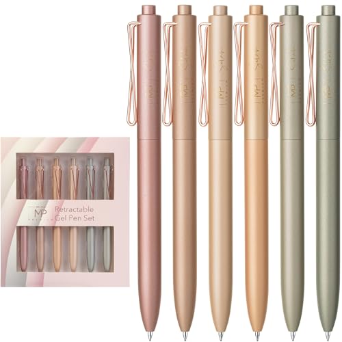 Bolígrafos de gel retráctiles Mr. Pen, pack de 6, tinta negra