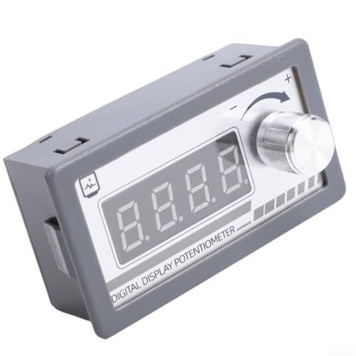 Minhe Digital Display Potentiometer, 10KΩ Variable Resistor with 4-Digit Screen for Speed Controller & Inverter, Programmable, ABS Gray(500K)