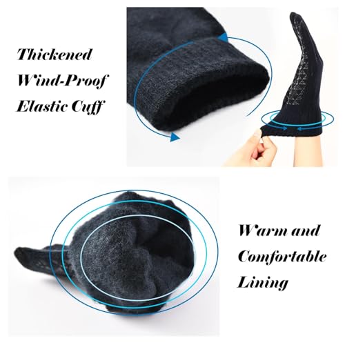 2 Pairs Silicone Print Knit Gloves for Men Women Cold Weather Winter Rides - image 9