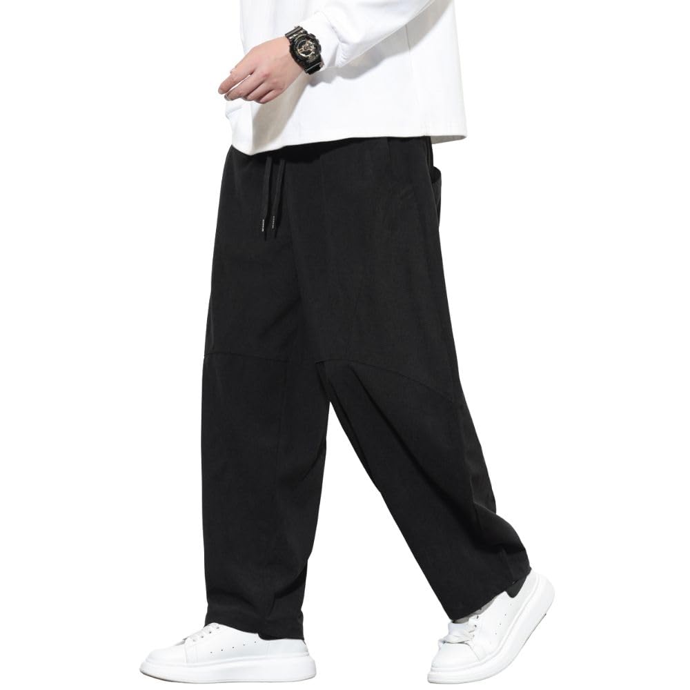[GUTHONG] ズボン メンズ ワイドパンツ 秋冬服 サルエルパンツ 大きいサイズ 無地 テーパードパンツ カジュアル ゆったり イージーパンツ おしゃれ ボトムス メンズ ロングパンツ