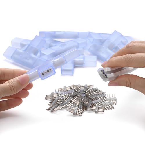 Image of Yescom 10 Sets of T Shape Junction 3 to 1 Wire Splice Connector with 4-Pin for BiLume RGBW AC110-120V LED Neon Rope Lights